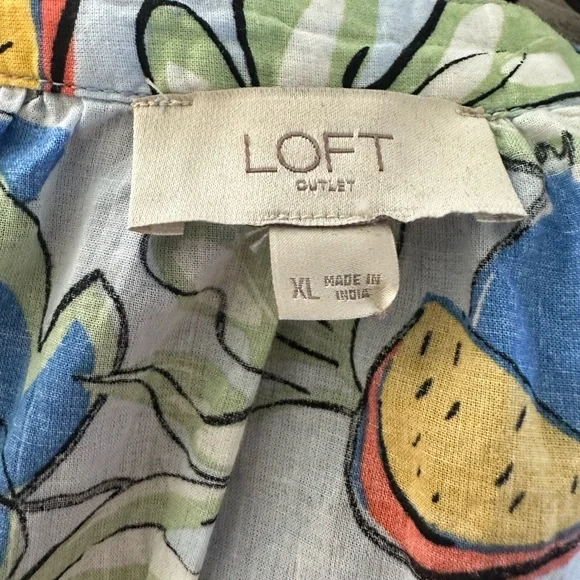 Loft Women’s Light Blue PassionFruit-Print Short Sleeve Top - Picture 5 of 6